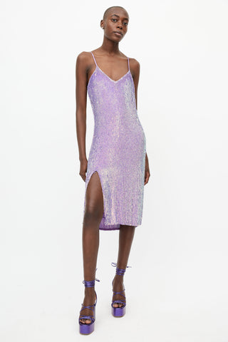 Retrofete Multicolour Iridescent Sequin Dress