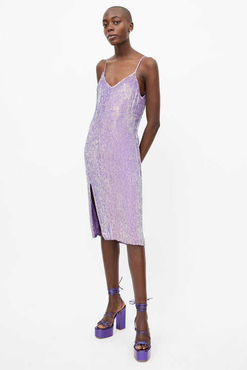 Retrofete Multicolour Iridescent Sequin Dress