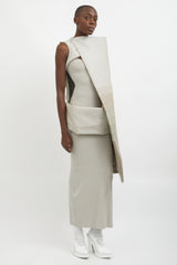 Rick Owens SS18 Grey & White Sequin Asymmetrical Tunic Top
