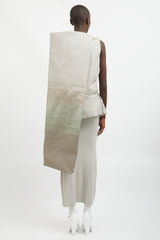 Rick Owens SS18 Grey & White Sequin Asymmetrical Tunic Top