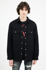 Rick Owens // FW 2022 Black Wool Strobe Over Shirt – VSP