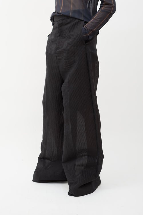 Rick Owens SS18 Black Papier Wide Leg Trouser
