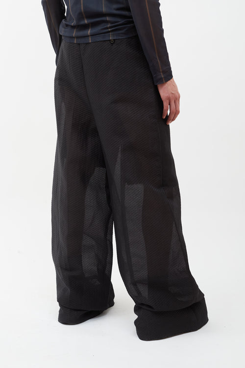 Rick Owens SS18 Black Papier Wide Leg Trouser