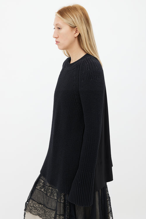 Rochas Black Knit Mix Oversized Sweater
