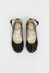Roger Vivier Kids Black Patent Jeune Fille Flat