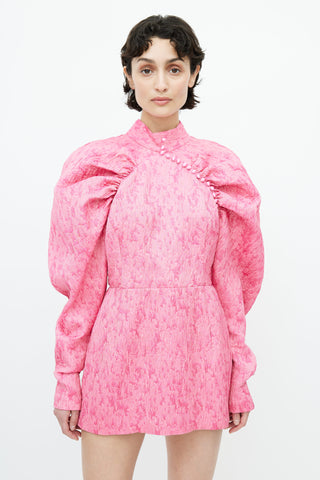 Rotate x Birger Christensen Pink Textured Dress