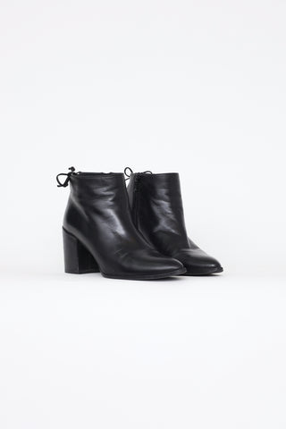 Stuart Weitzman Black Leather Ankle Boots