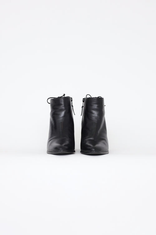 Stuart Weitzman Black Leather Ankle Boots