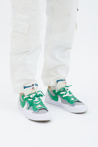 Sacai X Nike Green Classic Blazer Low Sneaker