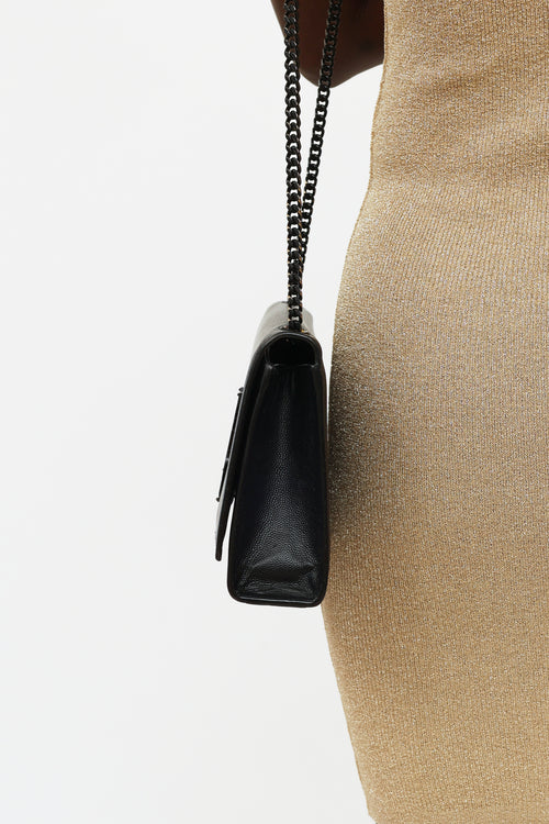 Saint Laurent Black Leather Kate Crossbody Bag