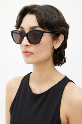 Saint Laurent Black & Silver-Tone SL M69 Sunglasses