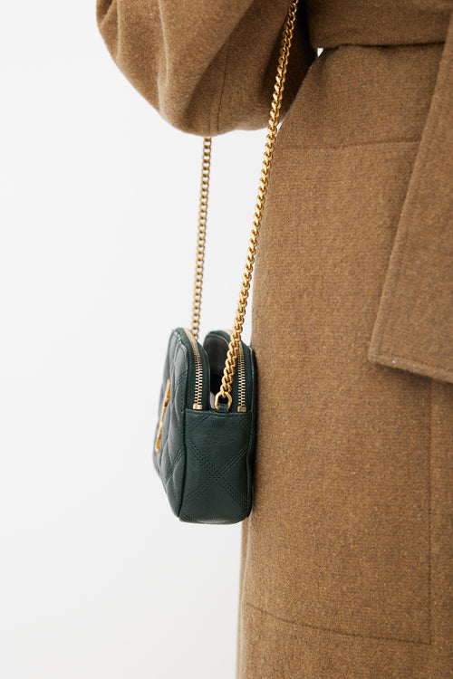 Saint Laurent Green Becky Quilted Leather Bag