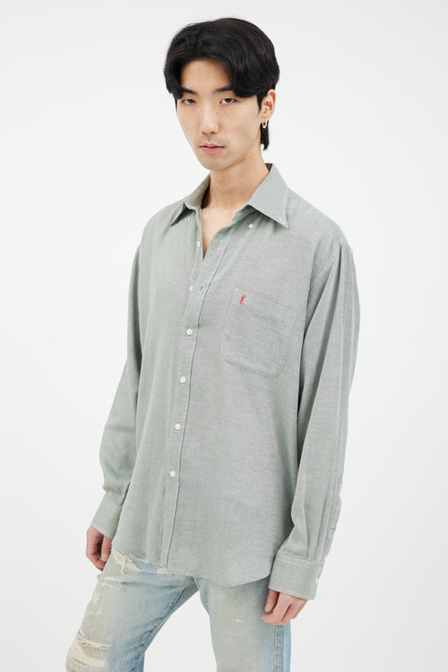 Saint Laurent Mint Green Long Sleeve Shirt 
