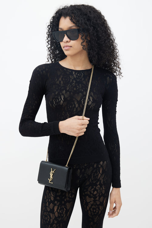 Saint Laurent Black Leather Kate Shoulder Bag