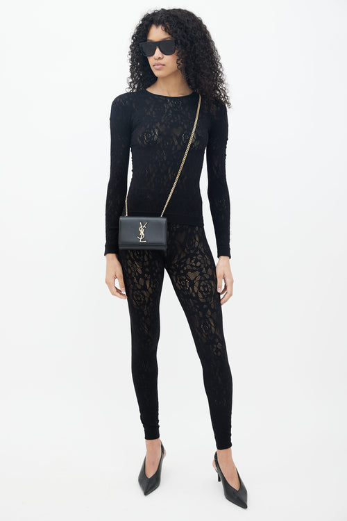 Saint Laurent Black Leather Kate Shoulder Bag