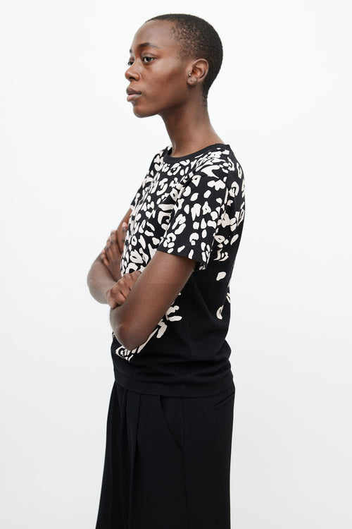Saint Laurent Black & Pink Print T-Shirt