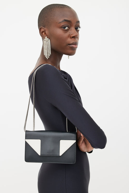 Saint Laurent Black & White Betty Chain Shoulder Bag