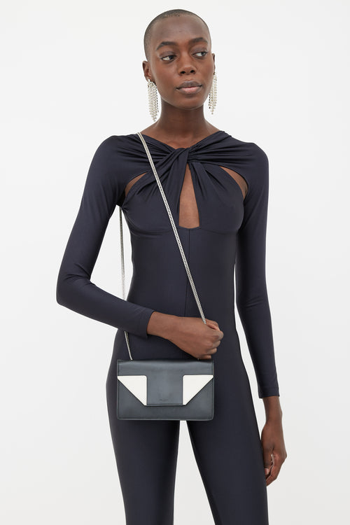 Saint Laurent Black & White Betty Chain Shoulder Bag