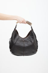 Saint Laurent Dark Brown Mombasa Horn Tote Bag