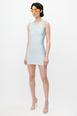 Saks Potts Silver Iridescent Vision Mini Dress