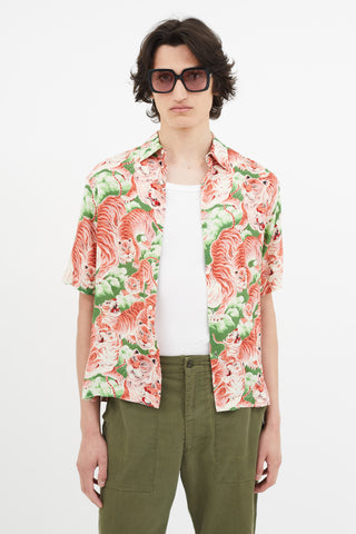 Sandro Pink & Green Print Shirt