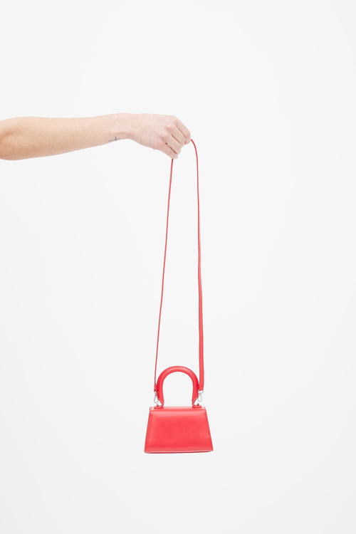 Self Portrait Red Leather Bow Envelope Micro Shoulder Bag