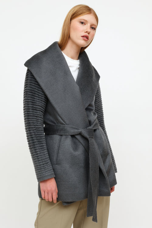Sentaler Grey Wrap Belted Coat