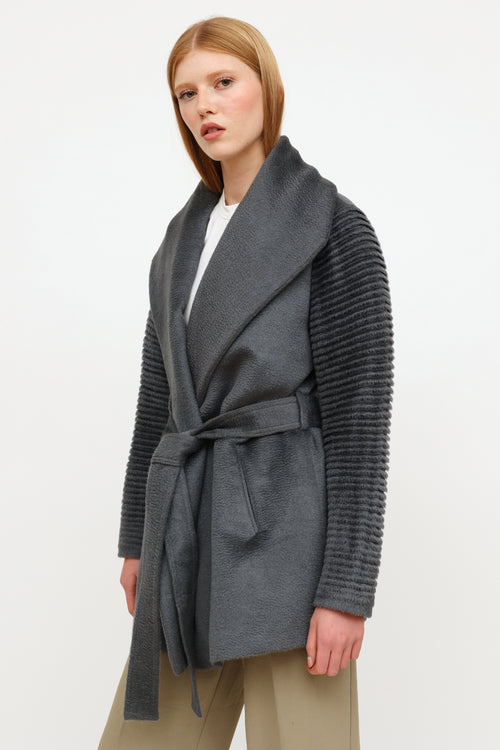 Sentaler Grey Wrap Belted Coat