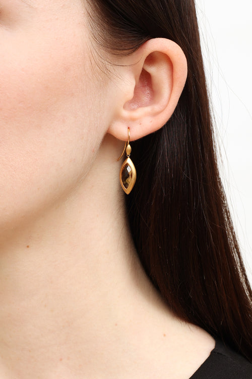 Shaesby 18K Gold Drop Citrine Earring