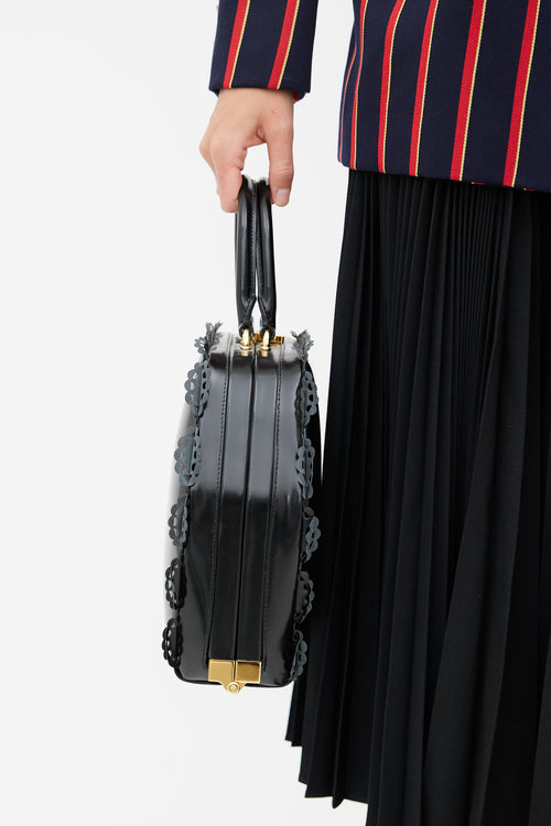 Simone Rocha Black Leather Frame Trim Bag