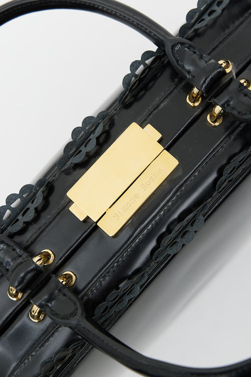 Simone Rocha Black Leather Frame Trim Bag
