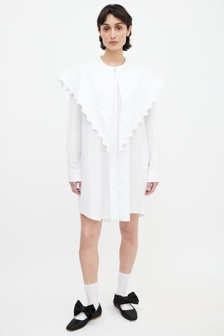 Simone Rocha White Oversized Collar Shirt Dress