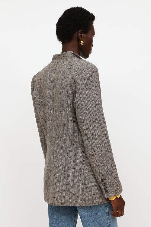 Smythe Grey & Multi-Colour Wool Button Blazer