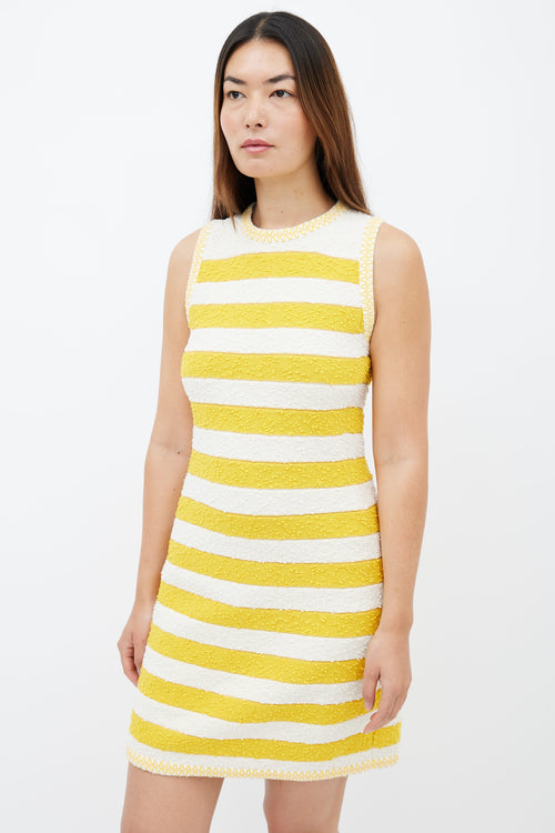 Sonia Rykiel Yellow & White Stripe Shift Dress