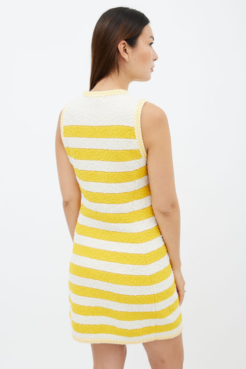 Sonia Rykiel Yellow & White Stripe Shift Dress