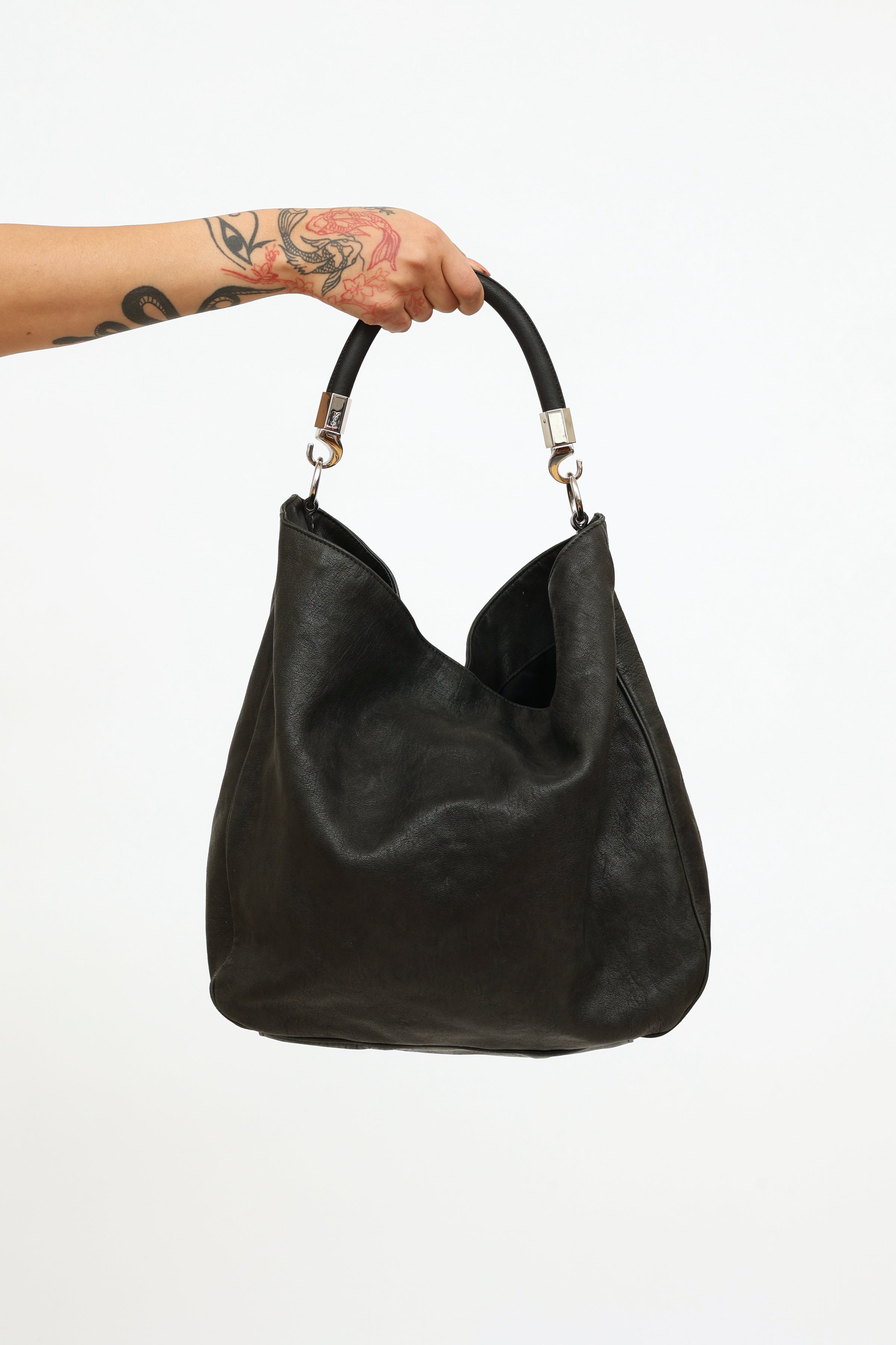 Saint Laurent // Black & White Leather Speedy 30 Bag – VSP Consignment