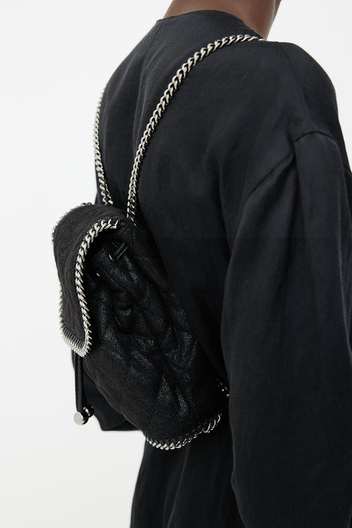 Stella McCartney Black Quilted Mini Falabella Backpack