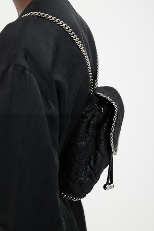 Stella McCartney Black Quilted Mini Falabella Backpack