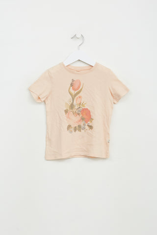 Stella McCartney Kids Pink Floral Fairytail Print  T-shirt