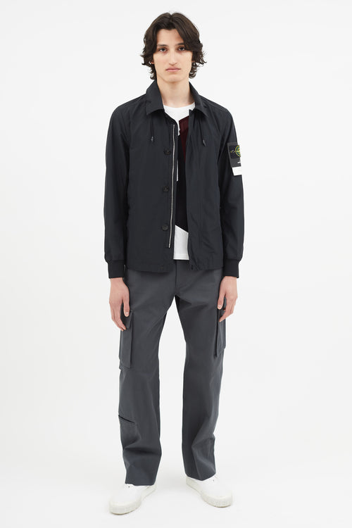 Stone Island Black Full Zip Collar Jacket