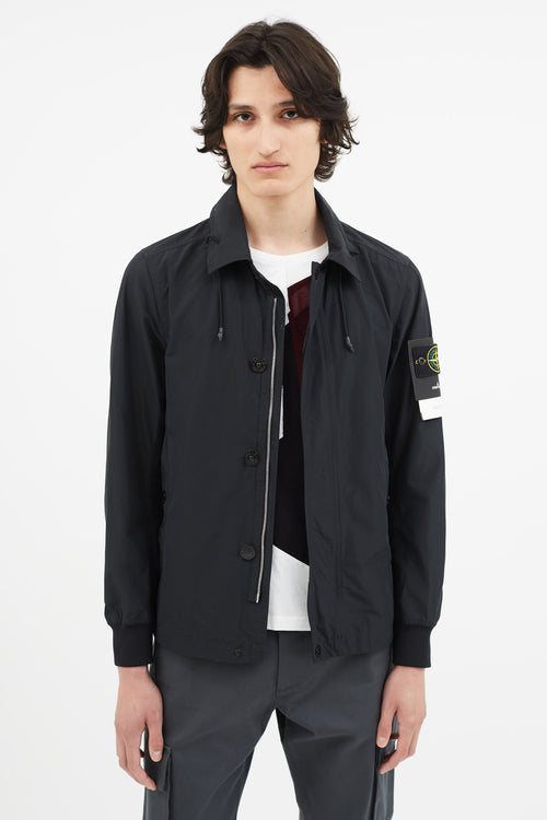 Stone Island Black Full Zip Collar Jacket