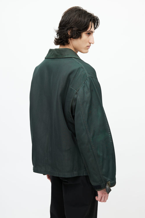 Stone Island Green Textured Utility Jacket