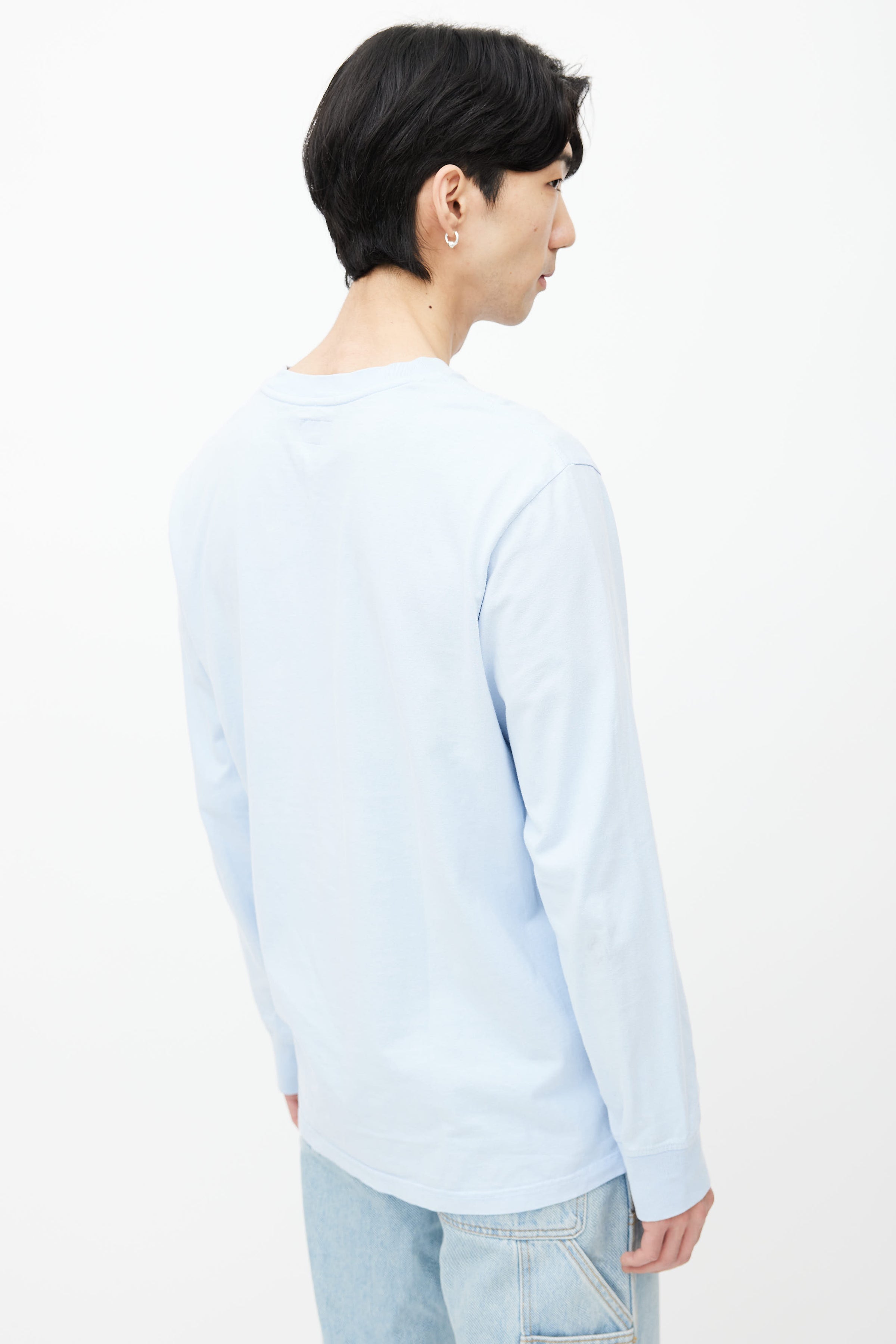 Supreme // Light Blue Embroidered Logo Long Sleeve Top – VSP