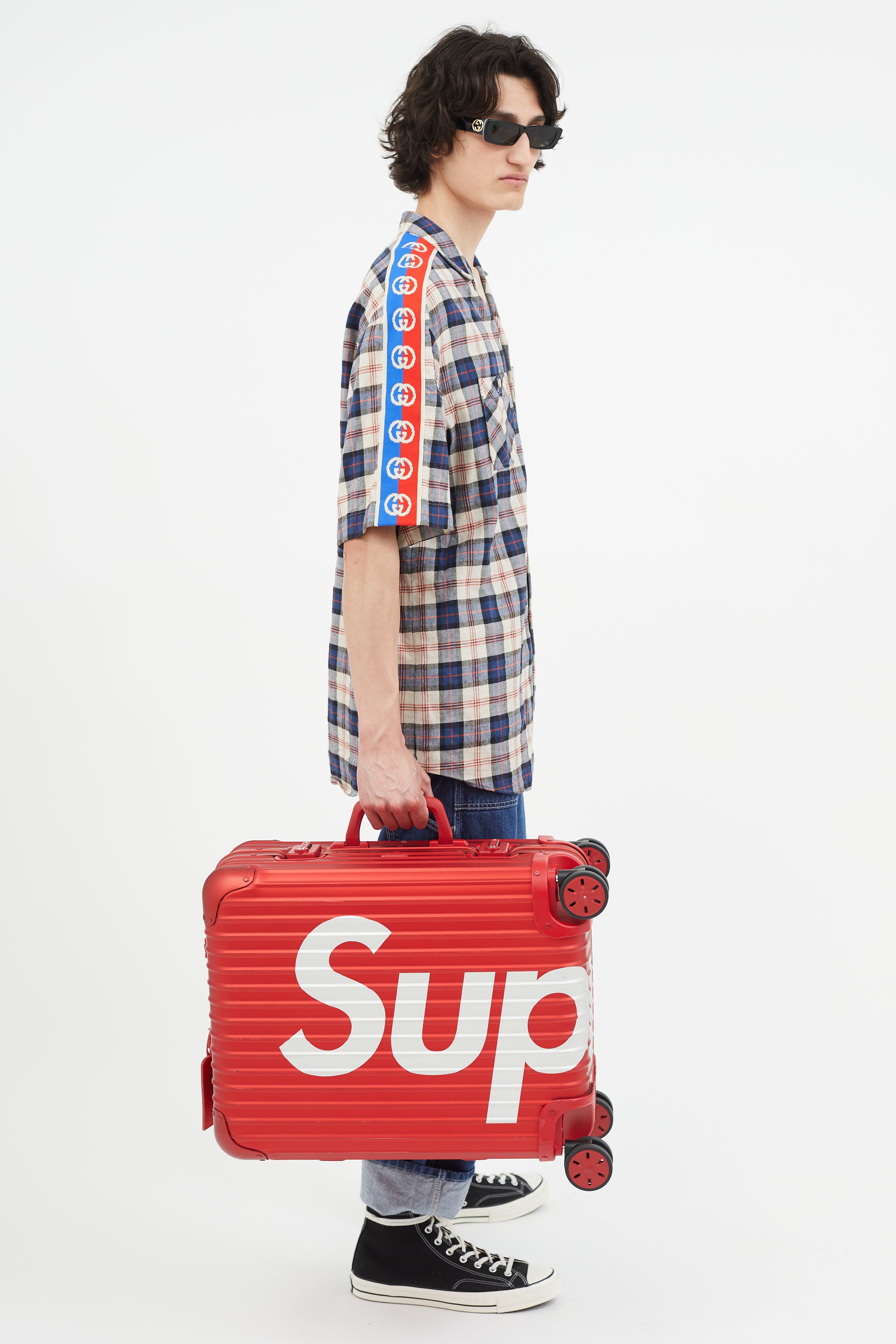 Supreme x RIMOWA Topas Multiwheel 45L Red Carry On Luxury Luggage 