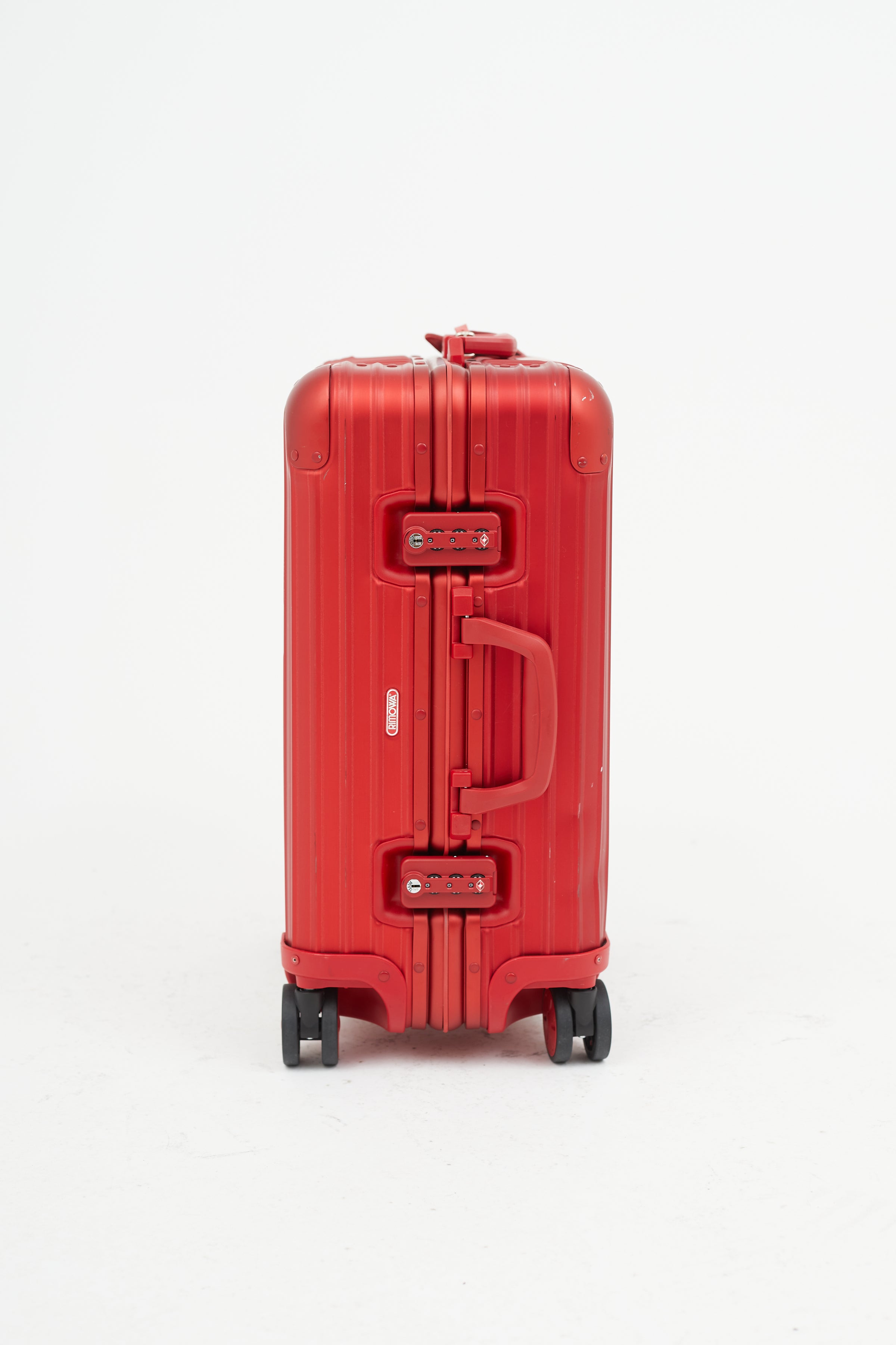 Rimowa // x Supreme 45L Red & White Logo Hard Case Topas Luggage