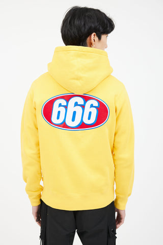 Supreme Yellow Cotton 666 Zip Hoodie