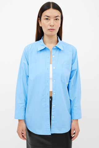 T by Alexander Wang Blue Long Sleeve Shirt