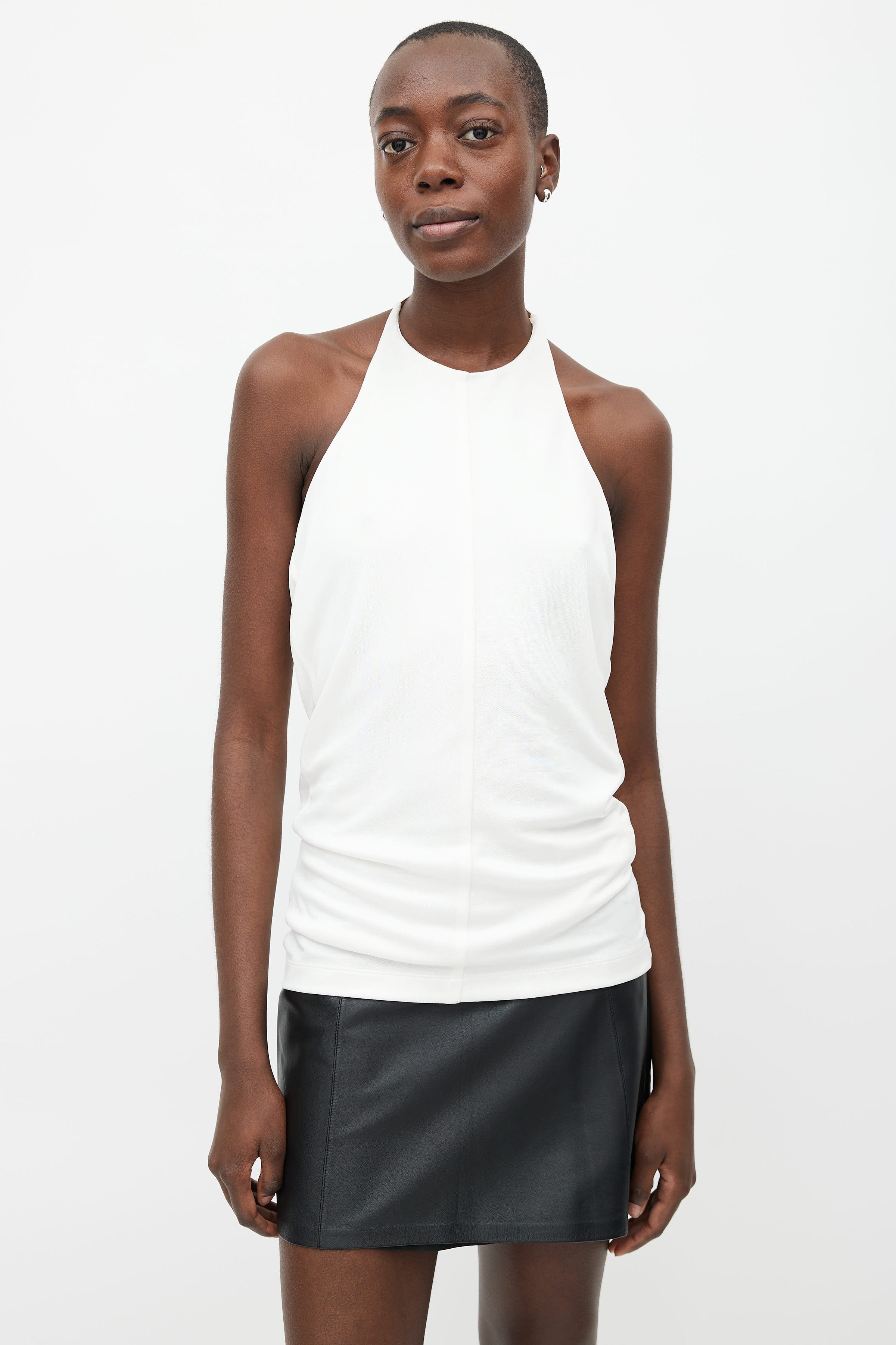 T by Alexander Wang // White & Silver-Tone Halter Neck Top – VSP Consignment