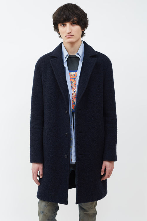T by Alexander Wang Navy Wool Blend Long  Coat