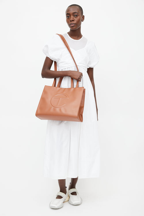 Telfar Brown Medium Shopping Bag